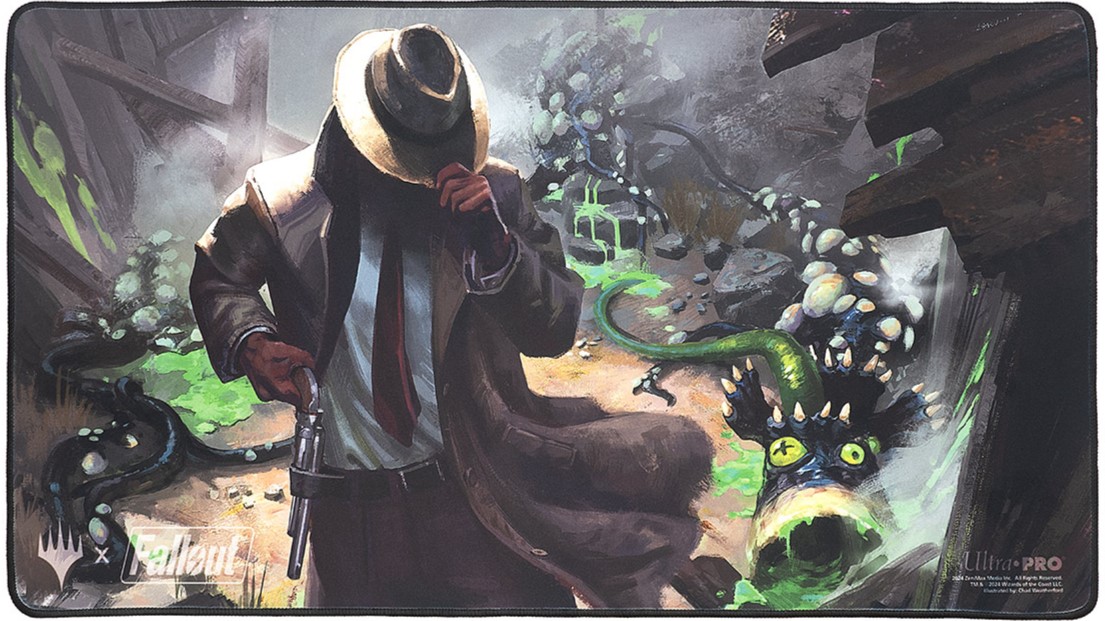 [655] MtG Playmat PIP-X Black Stitched Mysterious Stranger