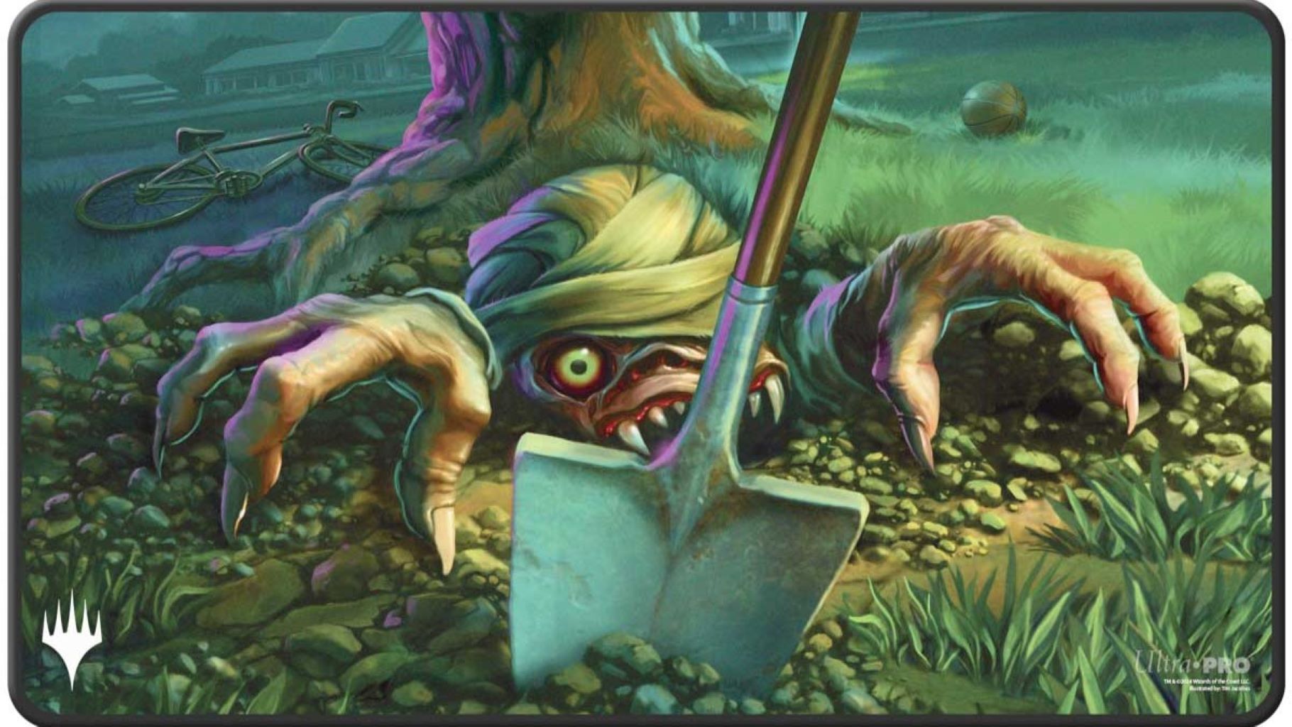 [736] MtG Playmat DSK-V12 Black Stitched Exhume