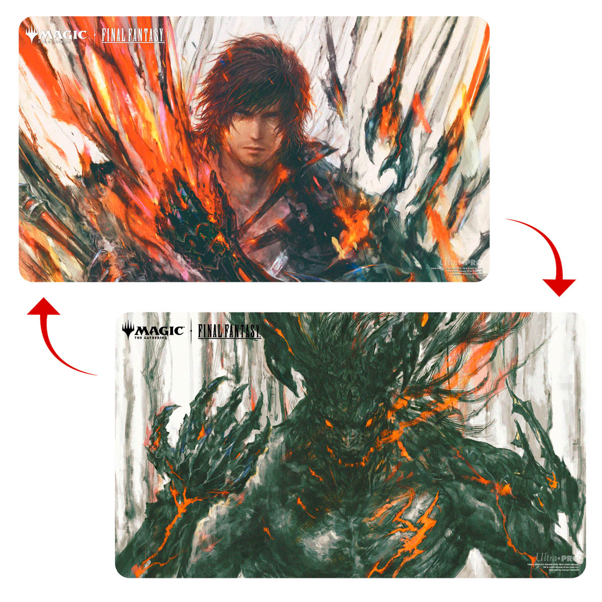 [761] MtG Playmat FIN-V16 Double Sided Clive, Ifrit
