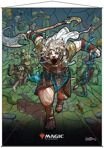 [15] MtG Wall Scroll - Stained Glass: Ajani