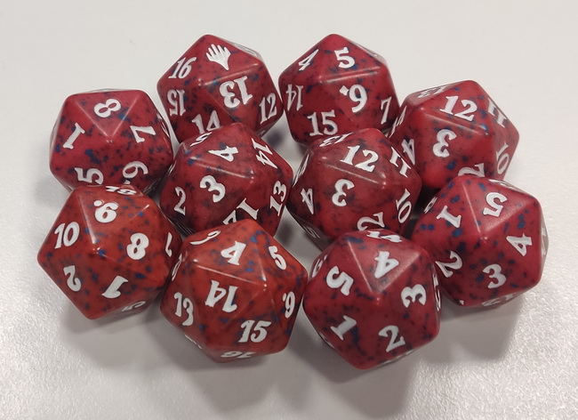 MtG Dice - 10x Dado Life Counter Red (logo serie casuale)