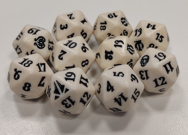 MtG Dice - 10x Dado Life Counter White (logo serie casuale)